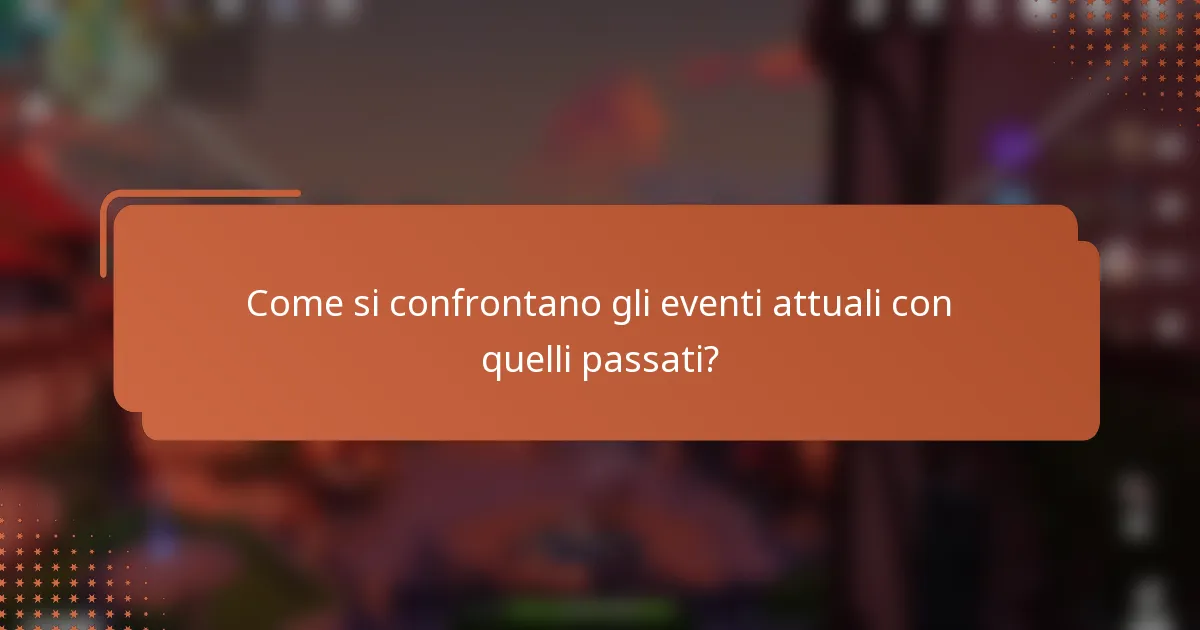 Come si confrontano gli eventi attuali con quelli passati?