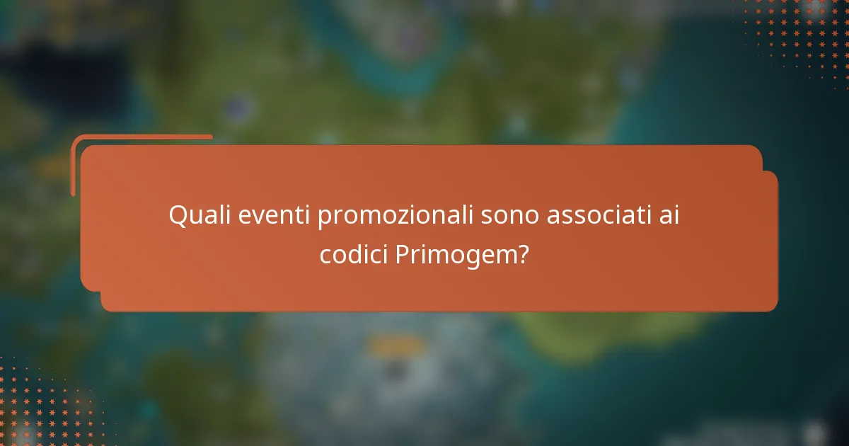 Quali eventi promozionali sono associati ai codici Primogem?