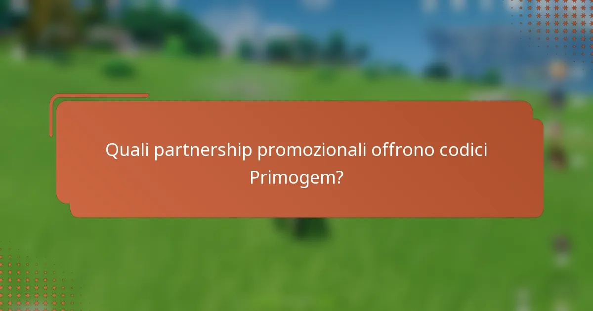 Quali partnership promozionali offrono codici Primogem?